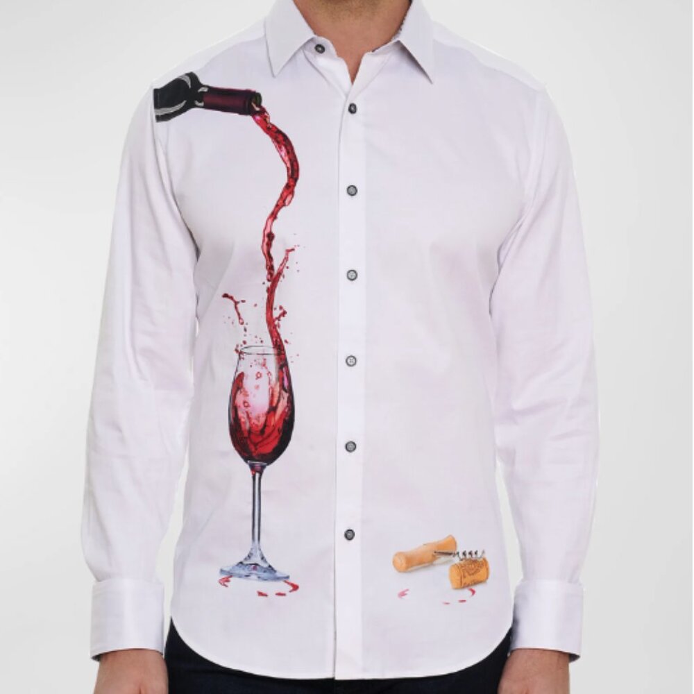 Robert Graham NWT Pinot Noir 2 Casual Button Down Shirt White / Multi NWT